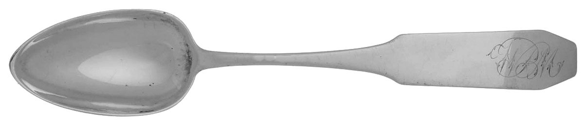Coin Silver Flatware Tablespoon (Serving Spoon) by William Hamlin-1