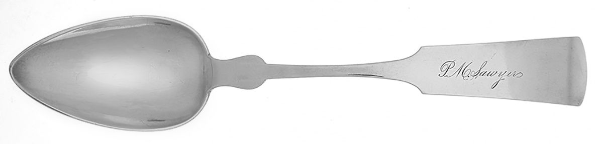 Coin Silver Flatware Tablespoon (Serving Spoon) by Ira Strong Town-1