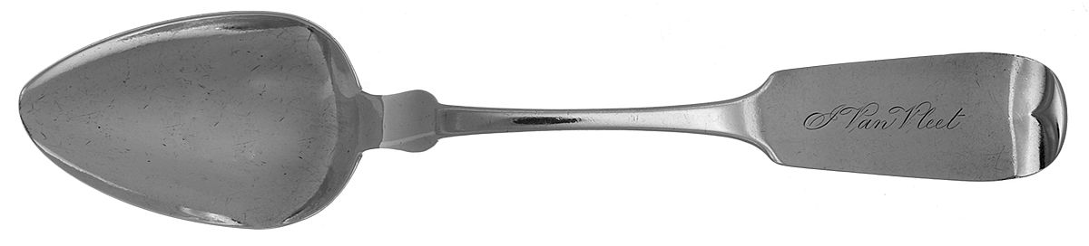 Coin Silver Flatware Tablespoon (Serving Spoon) by J Hollister-1
