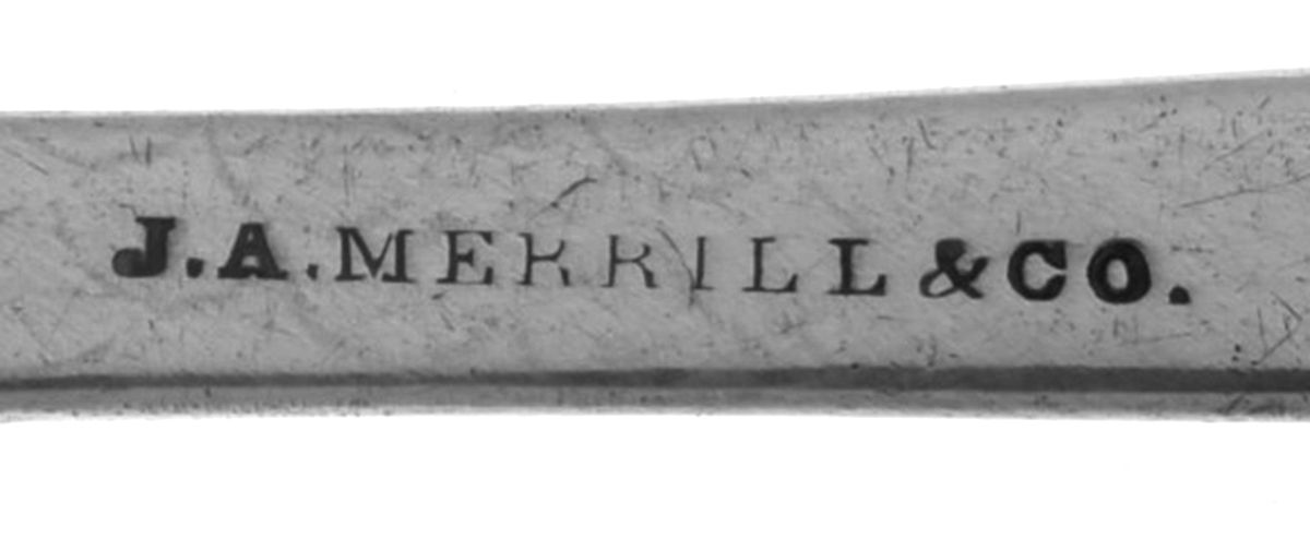 Coin Silver Flatware Tablespoon (Serving Spoon) by J.A. Merrill-3