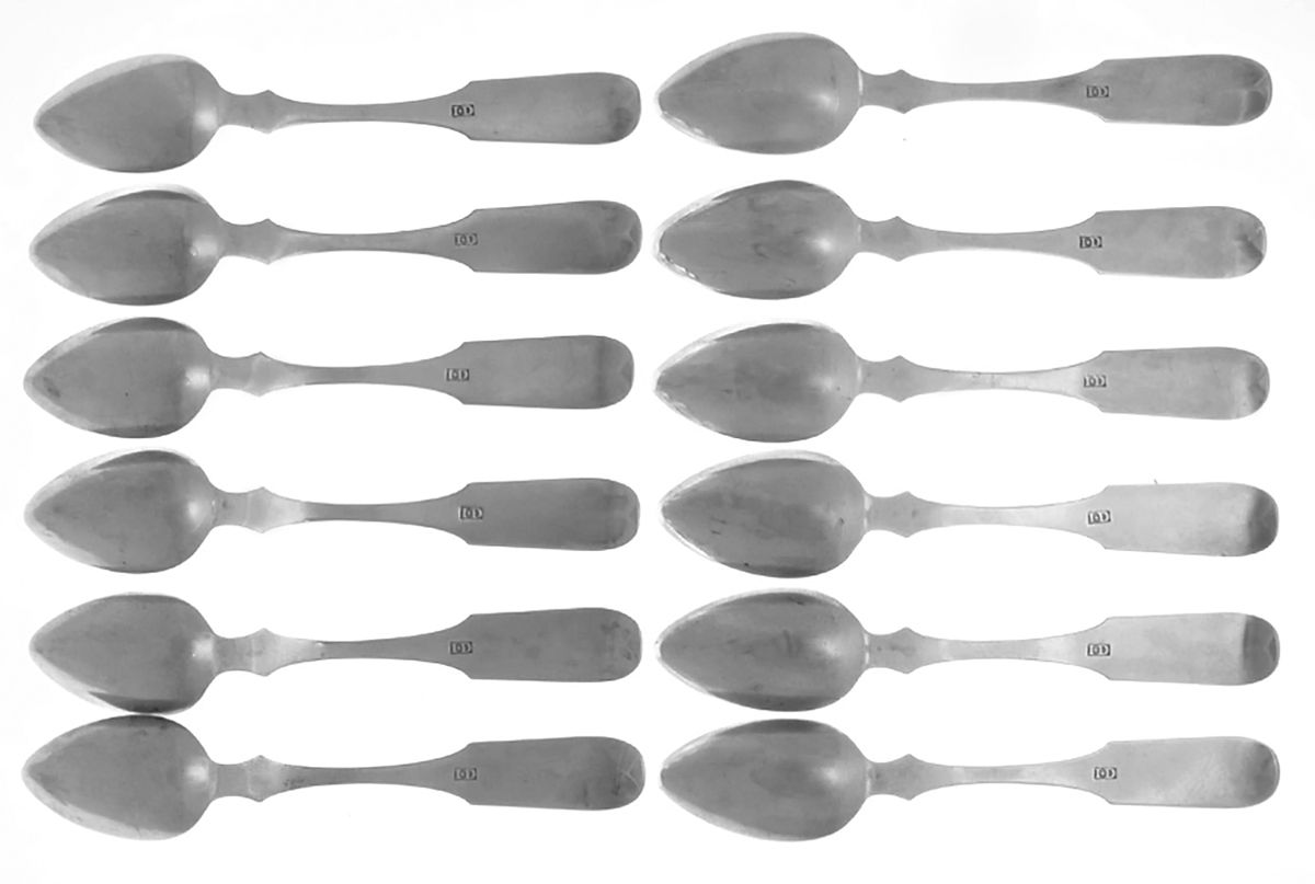 Coin Silver Flatware Teaspoon - Set of 12 by Jonathan Davenport-2