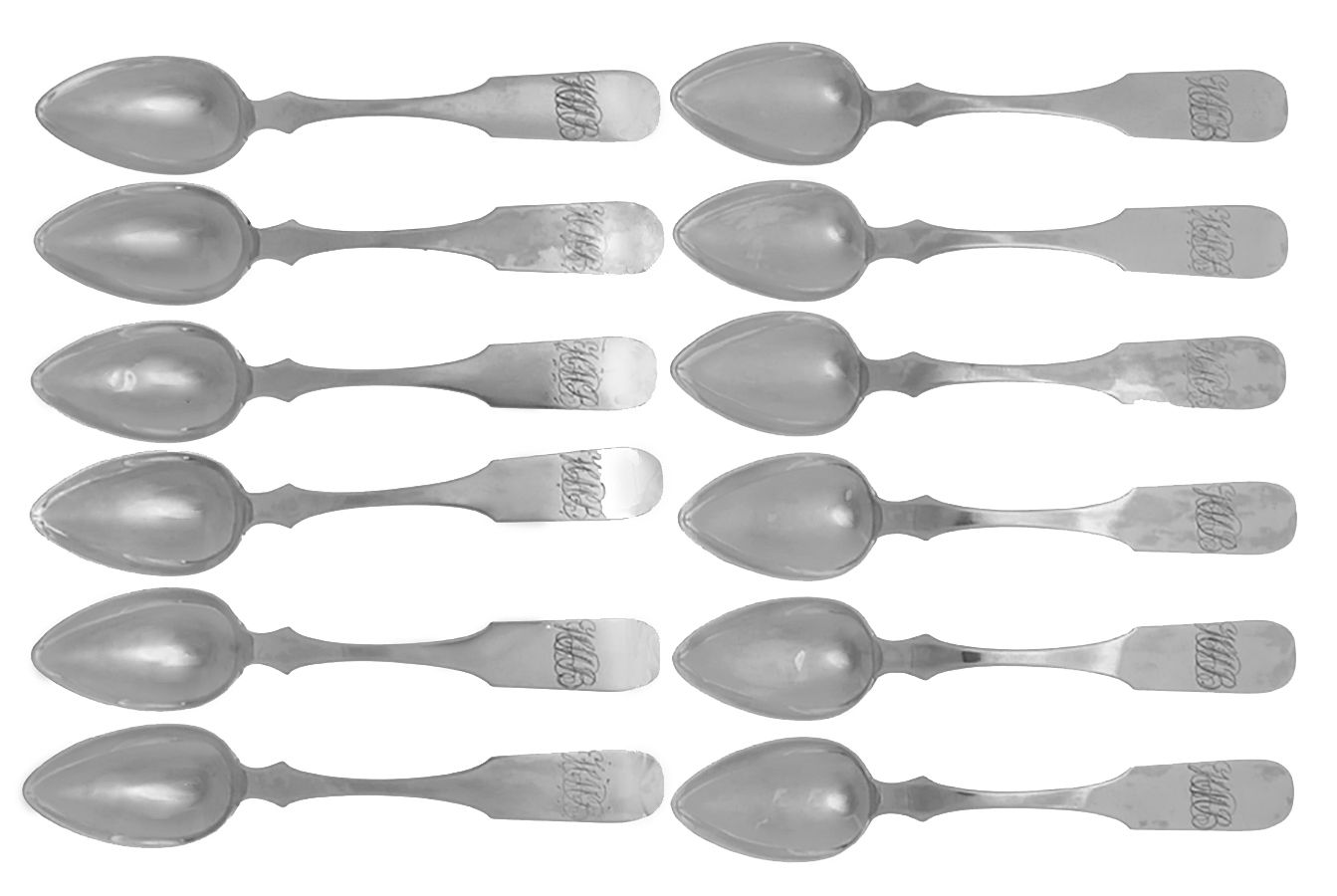 Coin Silver Flatware Teaspoon - Set of 12 by Jonathan Davenport-1