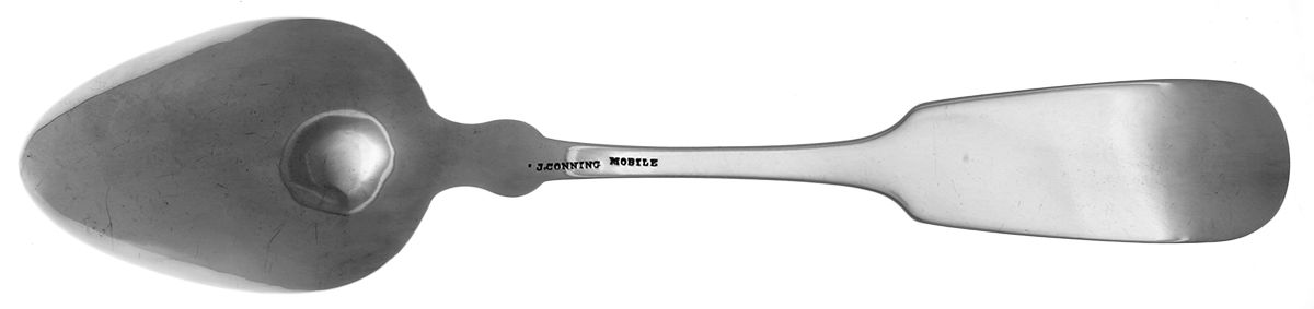 Coin Silver Flatware Tablespoon (Serving Spoon) by J Conning-2