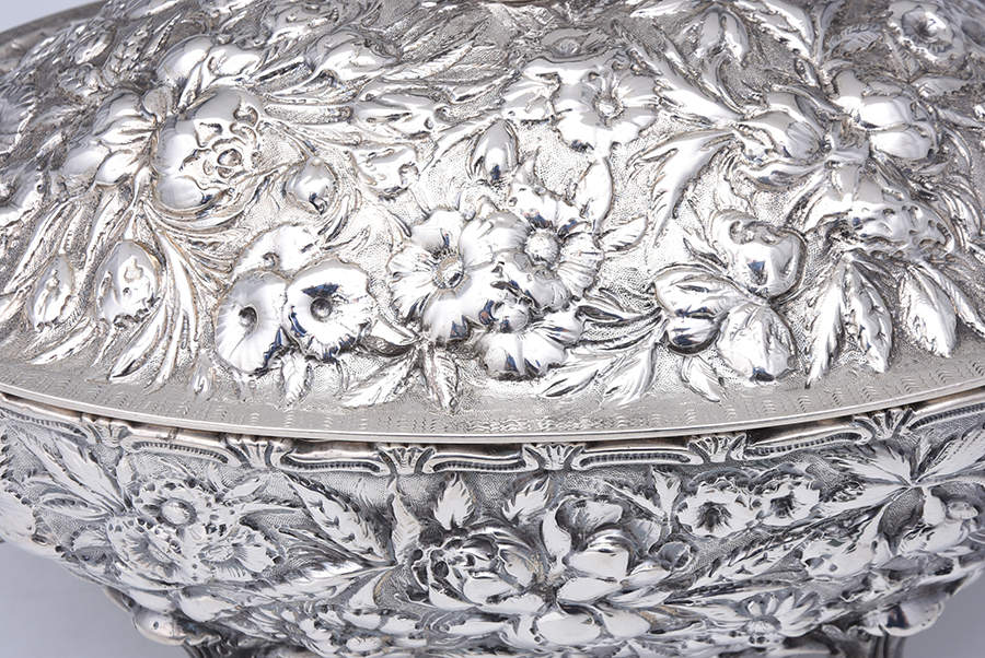 Repousse (Coin, Hollowware, No Landscape) Small Tureen & Lid by Kirk Stieff-2