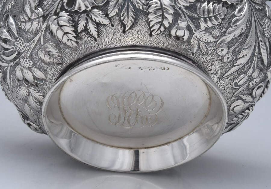Repousse-Full-Hand Chased (925-1000) 3 Piece Coffee Set (SCP1, SCR1 & SSU1) by Kirk Stieff-4