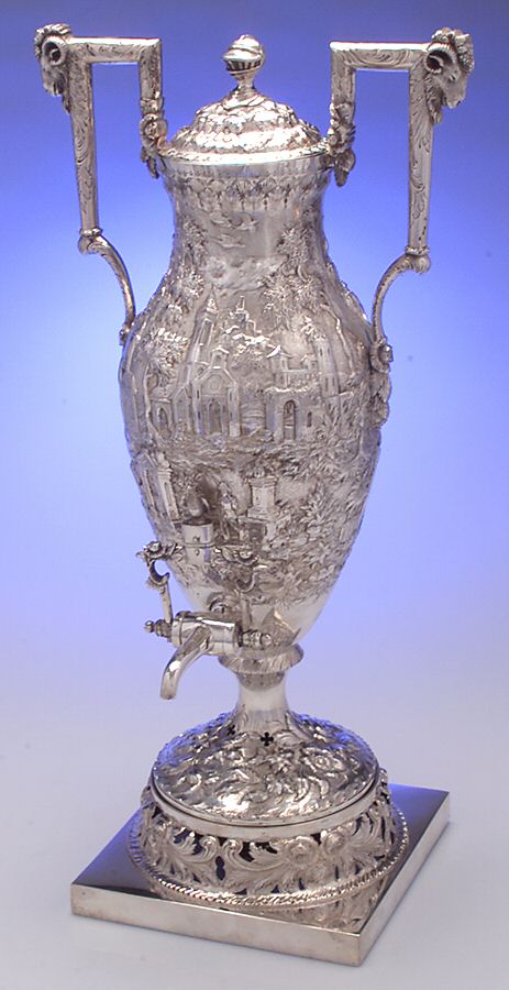 Repousse-Full Chased-Landscape (Coin) Sterling Samovar/Coffee Urn by Kirk Stieff-1