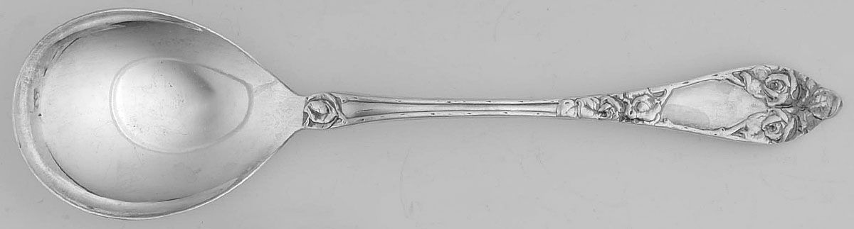 T H Marthinsen Silver Embossed Rose (Sterling) Whipped Cream Serving Spoon