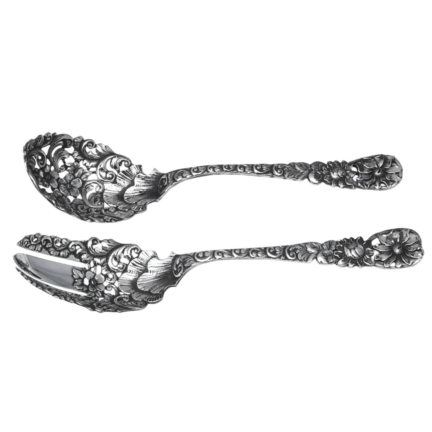 Myrick Roller & Holbrook MKL1 (Sterling) 2-Piece Pierced Salad Set, Solid Pieces
