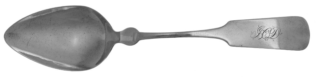 Coin Silver Flatware Tablespoon (Serving Spoon) by John Mood-1