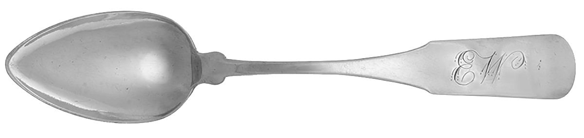 Coin Silver Flatware Tablespoon (Serving Spoon) by Sylvester Munger-1