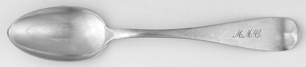 Coin Silver Flatware Dessert/Oval Soup Spoon by Nicholas White Goddard-1