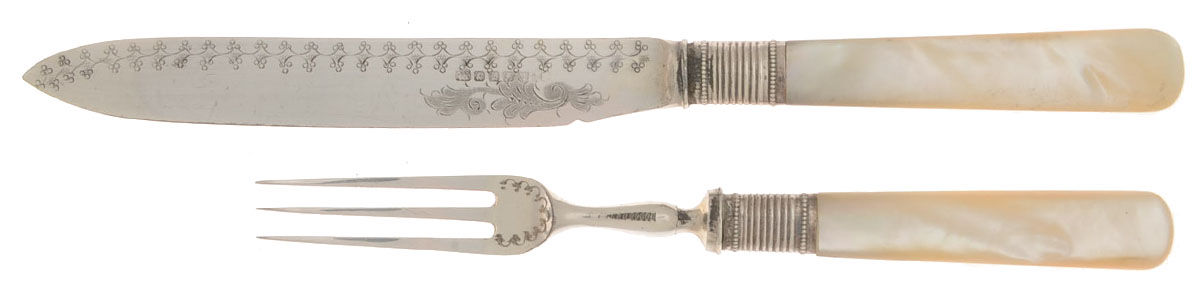 Flatware (Plated Bolster) Fruit Set-6 Forks & 6 Knifes w/Case by Pearl Handle-2