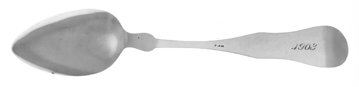 Coin Silver Flatware Dessert/Oval Soup Spoon by Parry & Musgrave-2