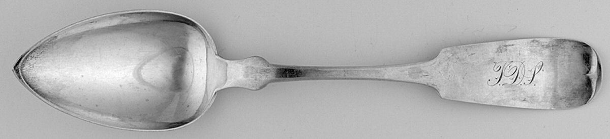Coin Silver Flatware Tablespoon (Serving Spoon) by Philo Dubois-1