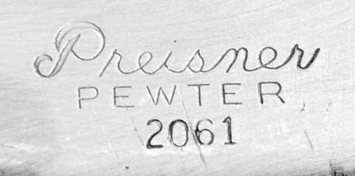 2061 (Pewter, Hollowware) 13" Round Tray by Preisner-2