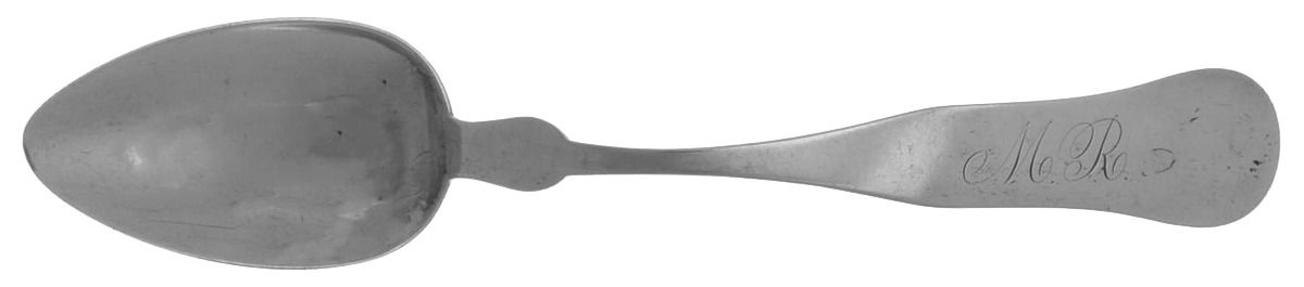 Coin Silver Flatware Tablespoon (Serving Spoon) by Roswell H Bailey-1