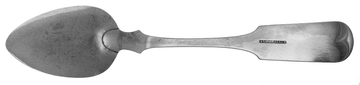 Coin Silver Flatware Tablespoon (Serving Spoon) by Robert & William Wilson-2
