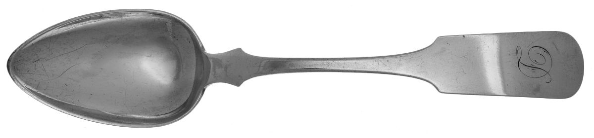 Coin Silver Flatware Tablespoon (Serving Spoon) by Robert & William Wilson-1