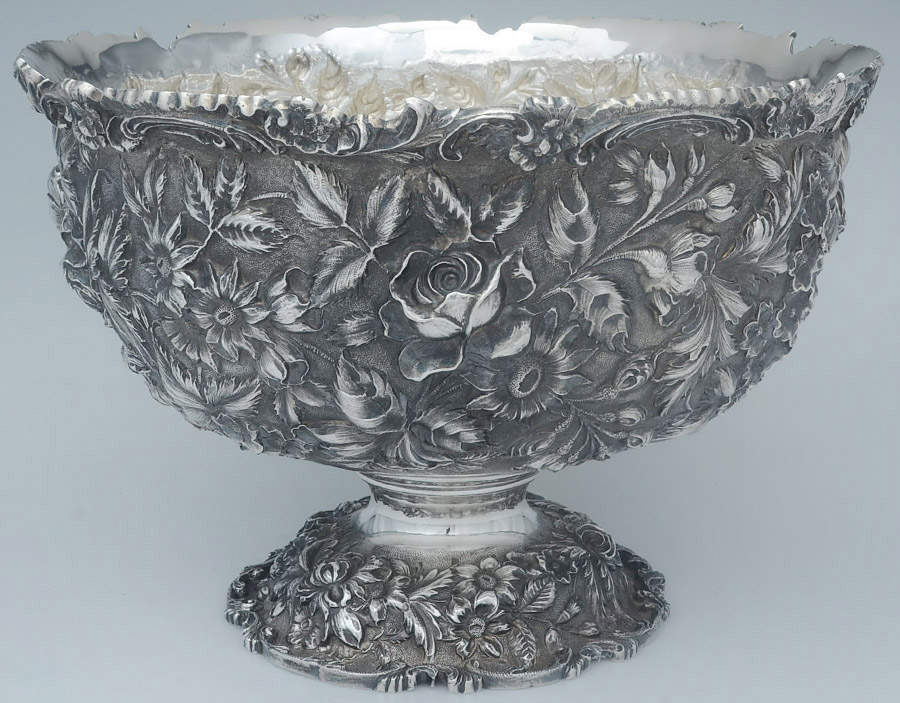 Baltimore Rose (Sterling, Hollowware) Punch Bowl by Schofield-1