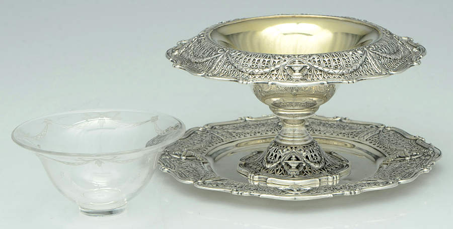 Adam (Sterling, 1909, Hollowware) Centerpiece with Underplate by Shreve Silver-2