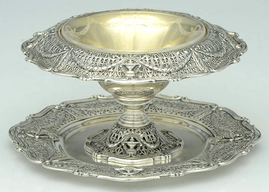 Adam (Sterling, 1909, Hollowware) Centerpiece with Underplate by Shreve Silver-1