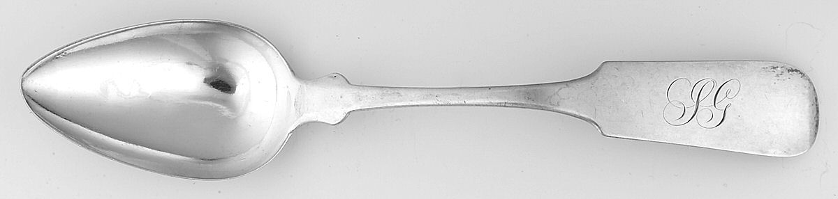 Coin Silver Flatware Tablespoon (Serving Spoon) by Henry Salisbury-1