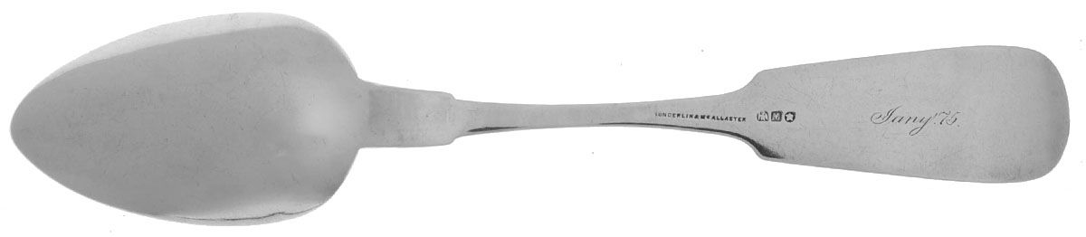 Coin Silver Flatware Tablespoon (Serving Spoon) by Sunderlin & McAllaster-2