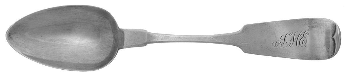 Coin Silver Flatware Tablespoon (Serving Spoon) by Sunderlin & McAllaster-1