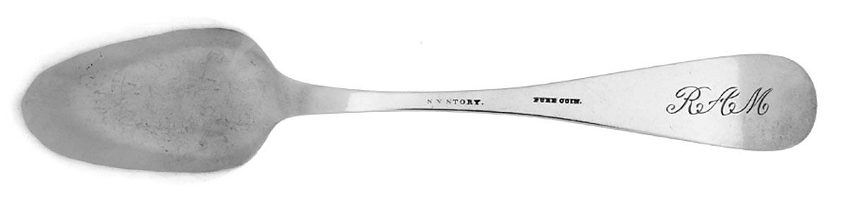 Coin Silver Flatware Dessert/Oval Soup Spoon by S. N. Story-2