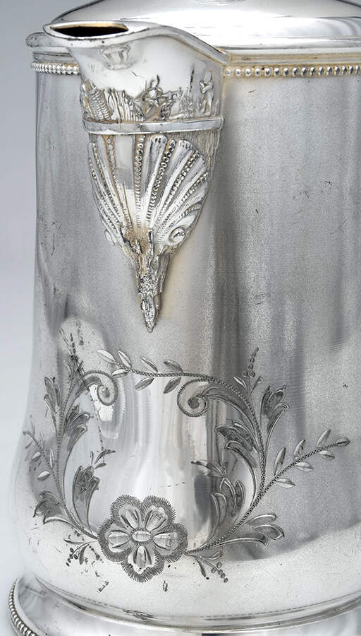 406 (Silverplate, Hollowware) Ice Water Pitcher W/Enamel Liner by Superior-3
