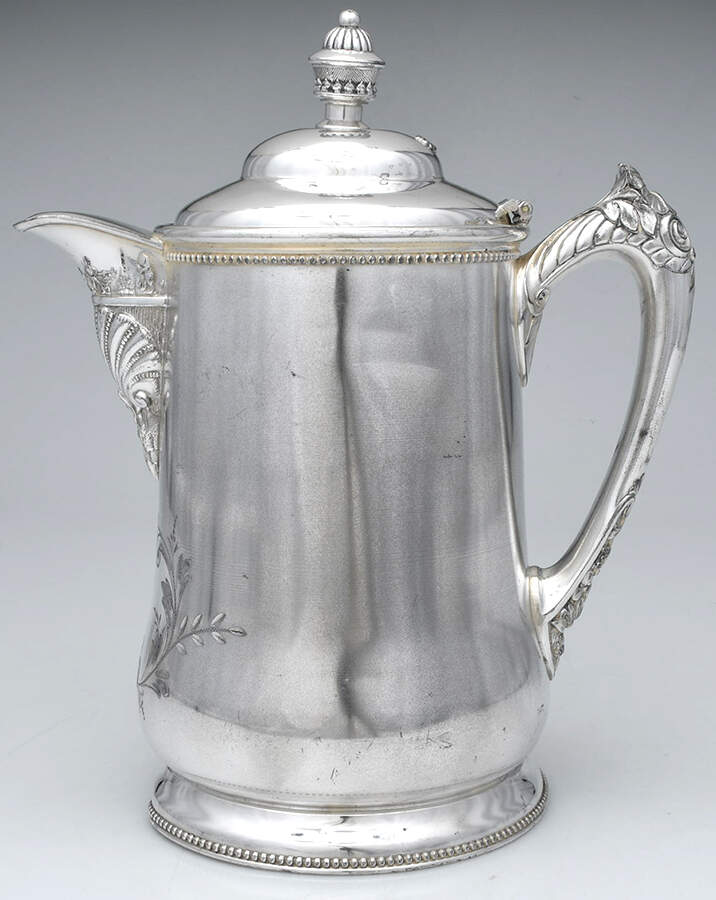 406 (Silverplate, Hollowware) Ice Water Pitcher W/Enamel Liner by Superior-1