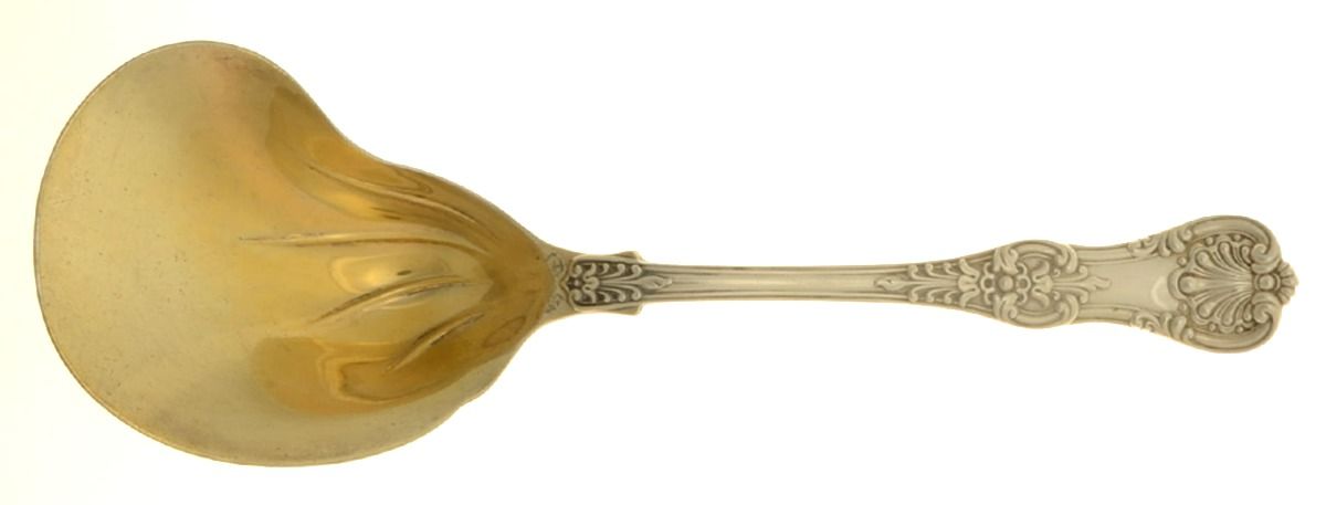 Tiffany & CO SILVER English King (Sterling,1885,No Monograms) Berry Casserole Spoon w/Kidney Bowl