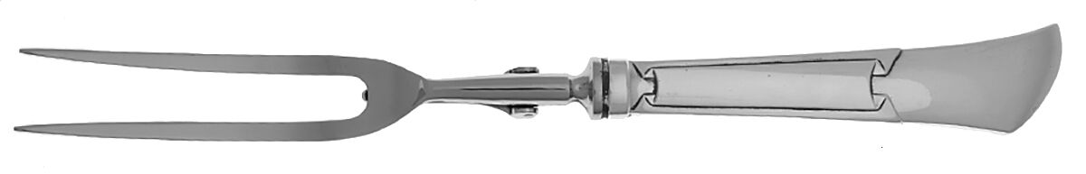 Tiffany & CO SILVER Linenfold (Sterling, 1956) Large Stainless-Prong Roast Carving Fork