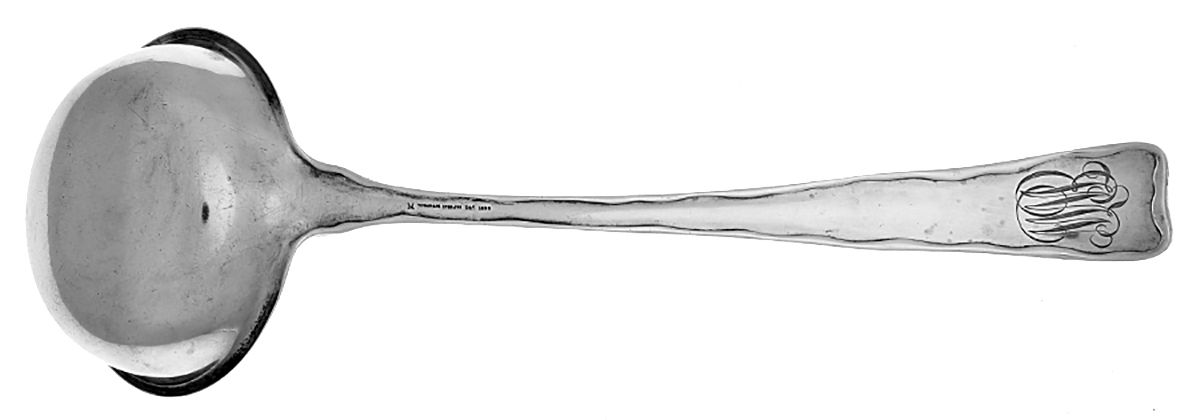 Lap-Over-Edge (Acid Etched) Soup Ladle with Flat Bottom Bowl by Tiffany & CO SILVER-2