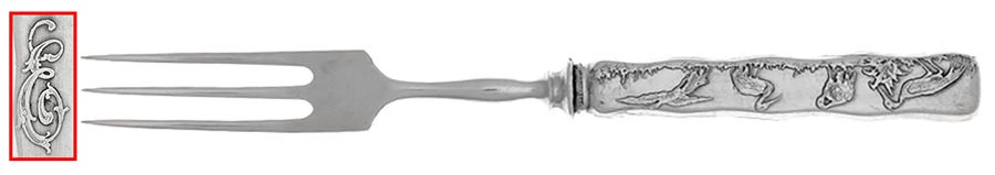 Lap-Over-Edge (Acid Etched) Individual Silverplate Prong Bird Fork by Tiffany & CO SILVER-1