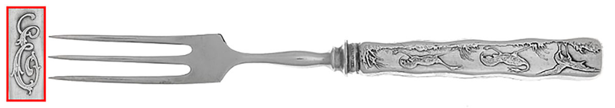 Lap-Over-Edge (Acid Etched) Individual Silverplate Prong Bird Fork by Tiffany & CO SILVER-1