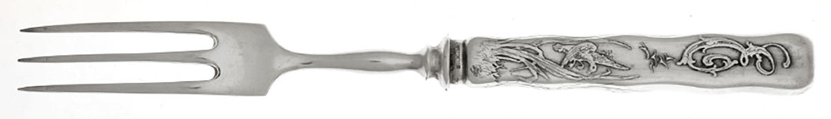 Lap-Over-Edge (Acid Etched) Individual Silverplate Prong Bird Fork by Tiffany & CO SILVER-2