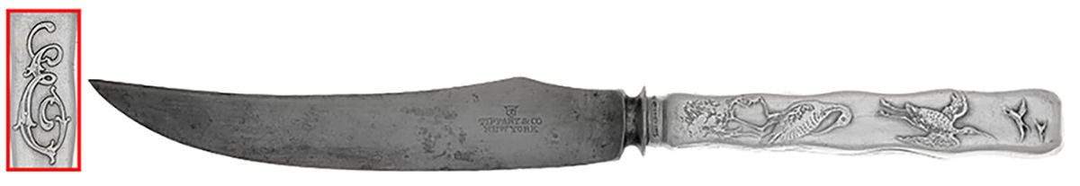 Lap-Over-Edge (Acid Etched) Individual Silverplate Blade Bird Knife by Tiffany & CO SILVER-1