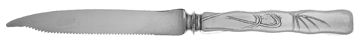 Lap-Over-Edge (Acid Etched) Orange Knife with Silverplate Blade by Tiffany & CO SILVER-2