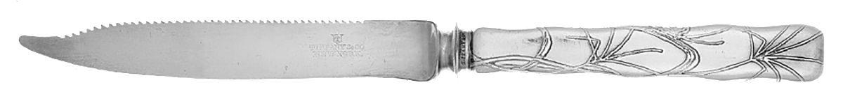 Lap-Over-Edge (Acid Etched) Orange Knife with Silverplate Blade by Tiffany & CO SILVER-1