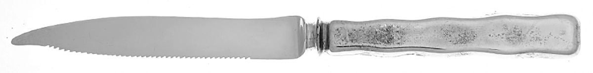 Lap-Over-Edge (Acid Etched) Orange Knife with Silverplate Blade by Tiffany & CO SILVER-2