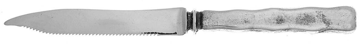 Lap-Over-Edge (Acid Etched) Orange Knife with Silverplate Blade by Tiffany & CO SILVER-2