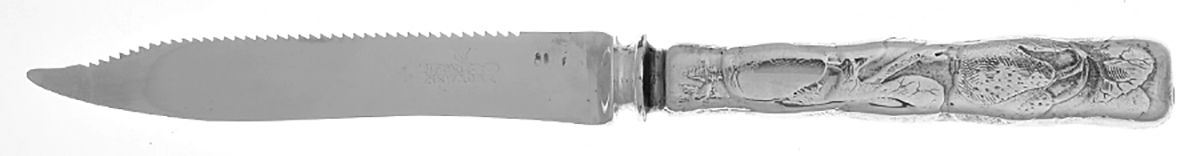 Lap-Over-Edge (Acid Etched) Orange Knife with Silverplate Blade by Tiffany & CO SILVER-1