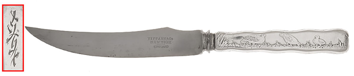 Lap-Over-Edge (Acid Etched) Individual Silverplate Blade Bird Knife by Tiffany & CO SILVER-1