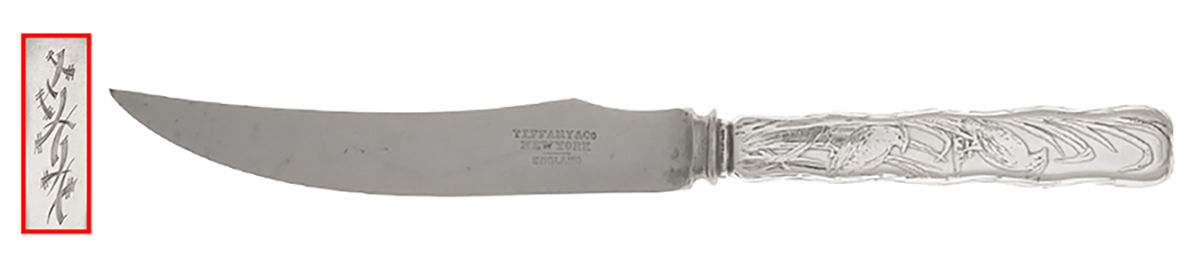 Lap-Over-Edge (Acid Etched) Individual Silverplate Blade Bird Knife by Tiffany & CO SILVER-1