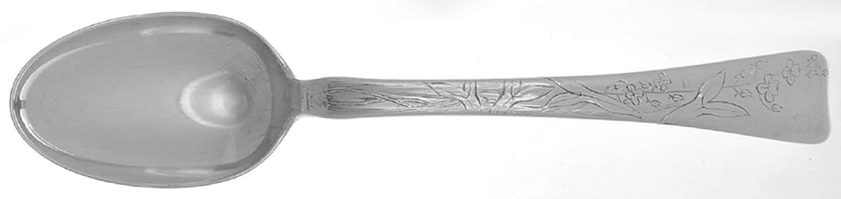 Tiffany & CO SILVER Lap-Over-Edge (Engraved) Tablespoon (Serving Spoon)