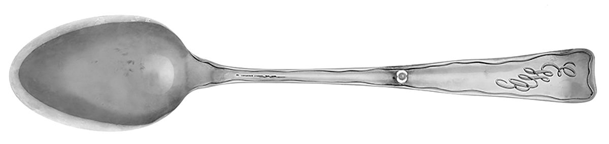 Lap-Over-Edge (Engraved) Gravy Dressing Spoon Solid with Button Large by Tiffany & CO SILVER-2