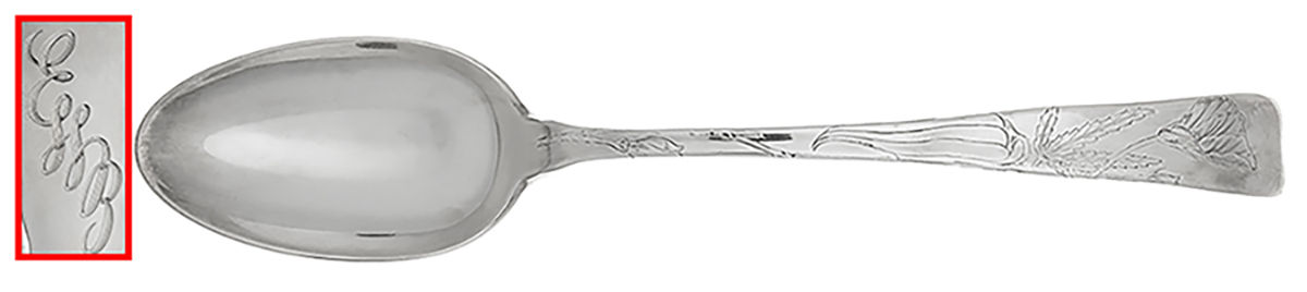 Lap-Over-Edge (Engraved) Gravy Dressing Spoon Solid with Button Large by Tiffany & CO SILVER-1