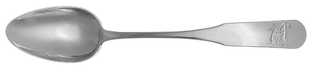 Coin Silver Flatware Tablespoon (Serving Spoon) by Thomas Sargeant-1