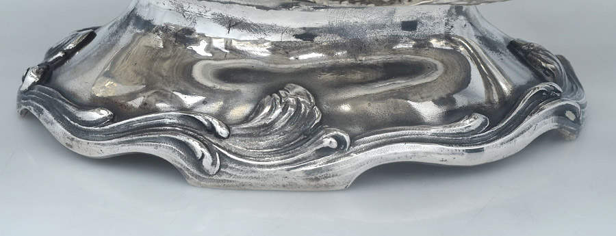Strawberry (Sterling, Hollowware) Oval Handled Pedestal Basket by Tiffany & CO SILVER-2